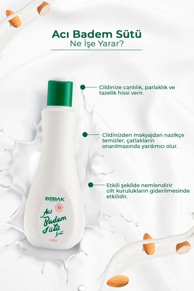 Bebak Acı Badem Sütü 120 ml - Resim 3