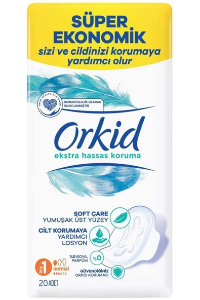 Orkid Ekstra Hassas Hijyenik Ped 1 Beden 20'li 8001841807171 ürün görseli 1
