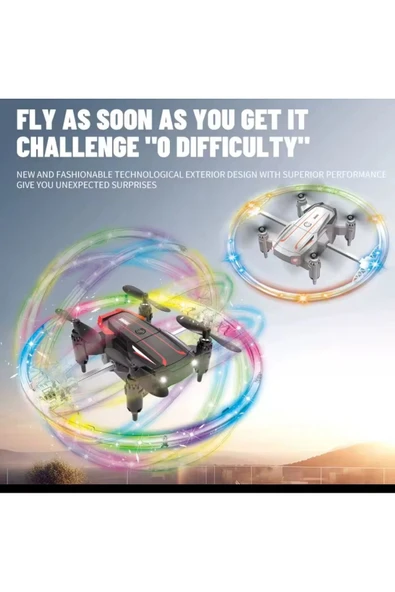 Katlanabilir Mini BK2 Drone Optik Akışlı LED Işıklı Tek Tuş Kalkış Katlanabilir Tasarım  RC Uzaktan Kumandalı DRONE ürün görseli 1