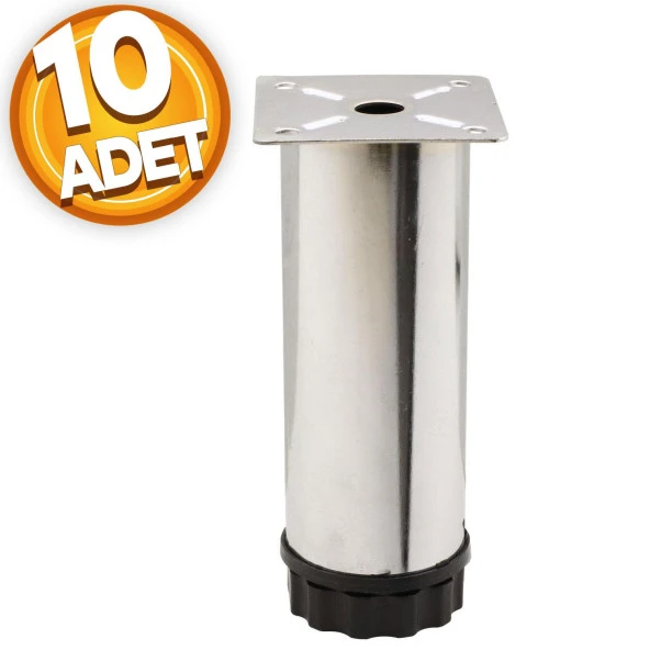 10 ADET Ayarlanabilir Mobilya Masa Puf Sehpa TV Ünitesi Ayağı Metal Ayak 10 cm ürün görseli 1