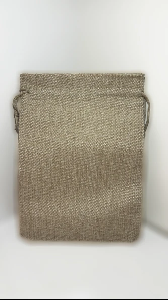 Baskısız, Büzgülü, Krem Renk 10 Adet Ham Bez Kese (12cmx17cm) ürün görseli 1