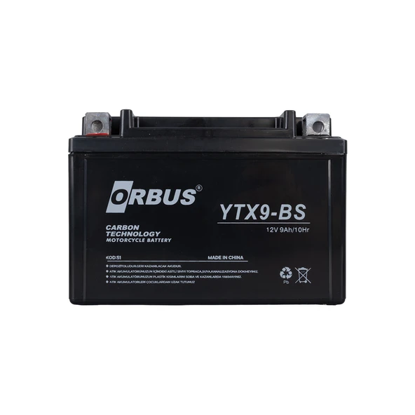 Orbus YTX9-BS 12V 9A Motosiklet Aküsü (150 X 86 X 107 MM) (2.84Kg) ürün görseli 1