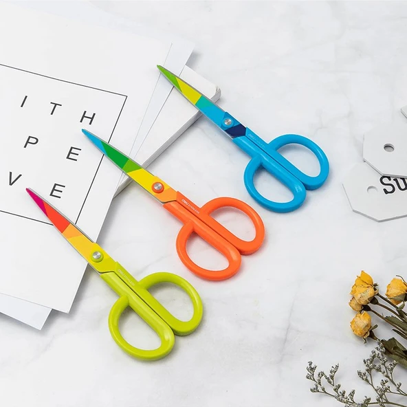 DELİ 6062 COLORFUL RENKLİ OFİS MAKASI 18cm BLİSTER ürün görseli 1