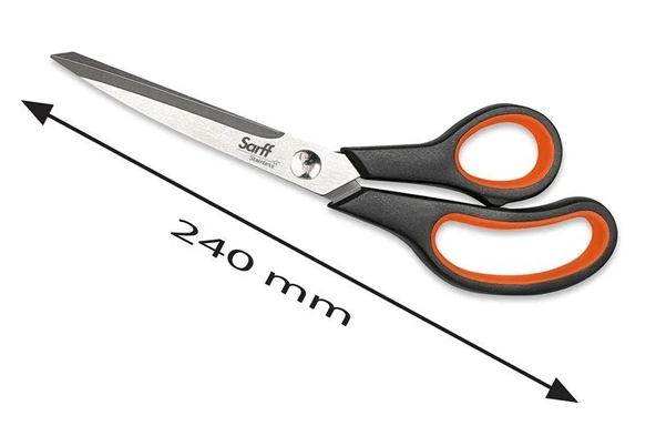 Sarff Easy Grip Kauçuk Plastik Saplı 24cm Ofis Makası ürün görseli 1