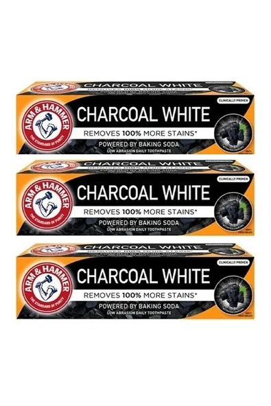 Arm & Hammer Kömür Beyaz Charcoal White Diş Macunu 75 Ml X 3 Adet ürün görseli 1
