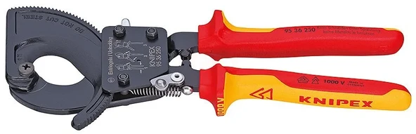 Knipex 95 36 CIRCIR MEKANİZMALI KABLO MAKASI 250 MM - KNI9536250 ürün görseli 1