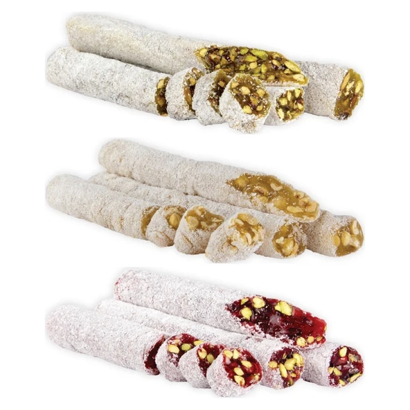 Karışık Rulo Lokum (Antep Fıstıklı - Fındıklı - Narlı) ürün görseli 1