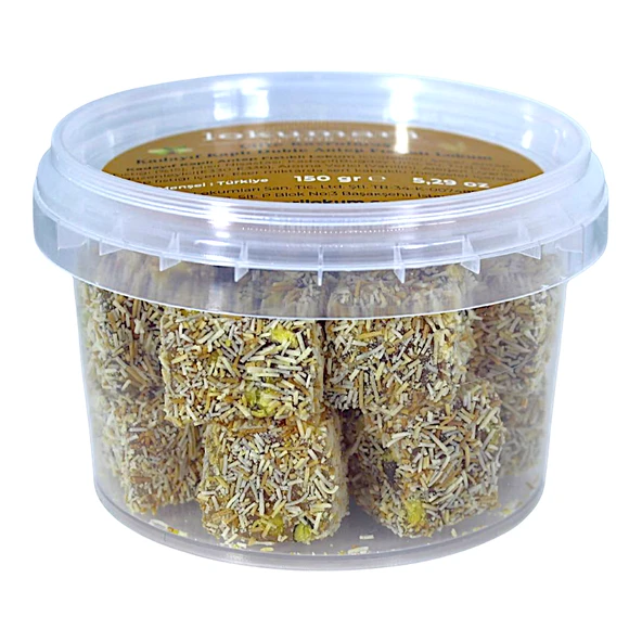 Kadayıf Kaplı Çifte Kavrulmuş Antep Fıstıklı Lokum 150 Gr ürün görseli 1