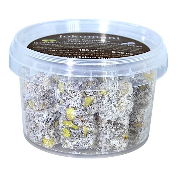 Hindistan Cevizi Kaplı Çifte Kavrulmuş Duble Antep Fıstıklı Lokum 150 Gr ürün görseli 1