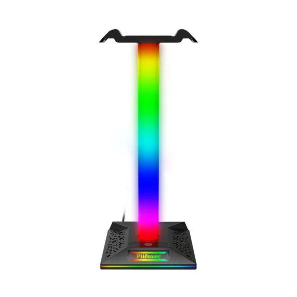 RGB Gaming Kulaklık Standı LED Aydınlatma USB Type-C Giriş 10 Renk Efekt Şık Çok Fonksiyonlu Tasarım ürün görseli 1