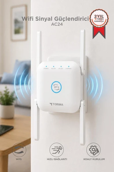 Wifi Sinyal Güçlendirici Yakınlaştırıcı Pro Router AC24 Beyaz ürün görseli 1