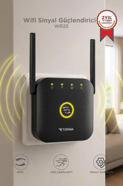 Wifi Sinyal Güçlendirici Router 300Mbps WR25 Siyah ürün görseli 1
