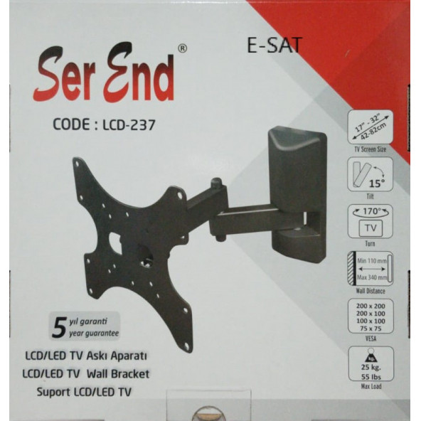 SER END Lcd-237 10-37 Hareketli Lcd Askı Aparatı ürün görseli 1