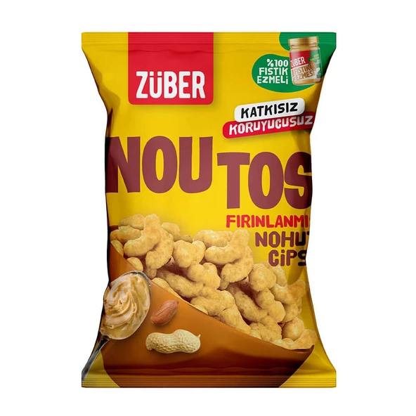 Züber Glutensiz Noutos Nohut Cipsi - Fıstık Ezmeli 55gr ürün görseli 1