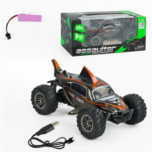 Assaulter 1:18 Yüksek Hızlı Işıklı Köpek Balığı Tasarımlı Uzaktan Kumandalı RC Araba ürün görseli 1