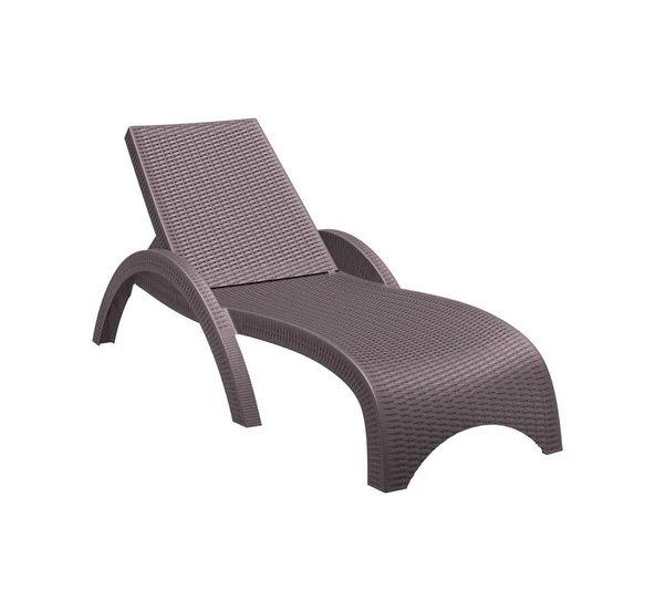 Omnipazar TRK-860 Siesta Fiji Rattan Desenli Ayarlanabilir Lüks Şezlong ürün görseli 1