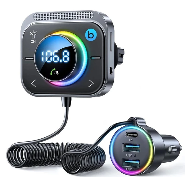 Joyroom Çoklu Araç şarj Wireless FM Transmitter ürün görseli 1