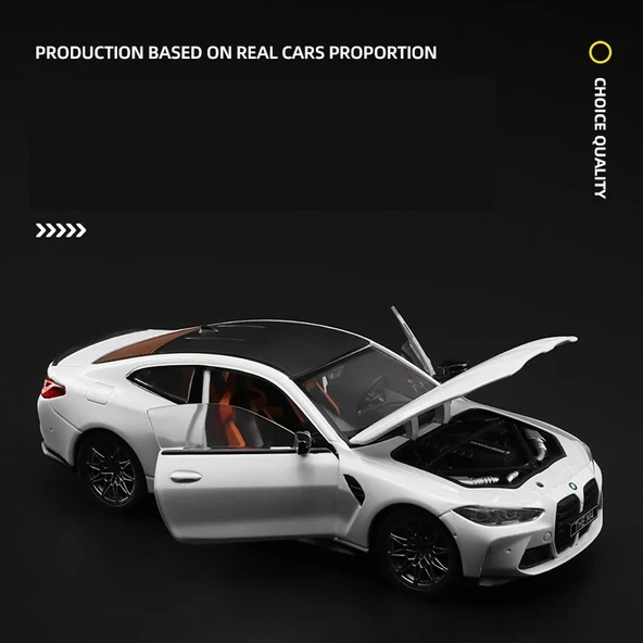 1:23 M4 G82 M4 Supercar alaşım Diecasts ses ve ışık Beyaz ürün görseli 1