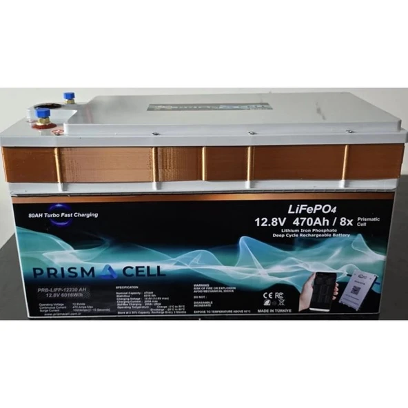 Lifepo4 akü 470ah 12.8 volt bluetooth smart bms karavan, marin, solar ürün görseli 1