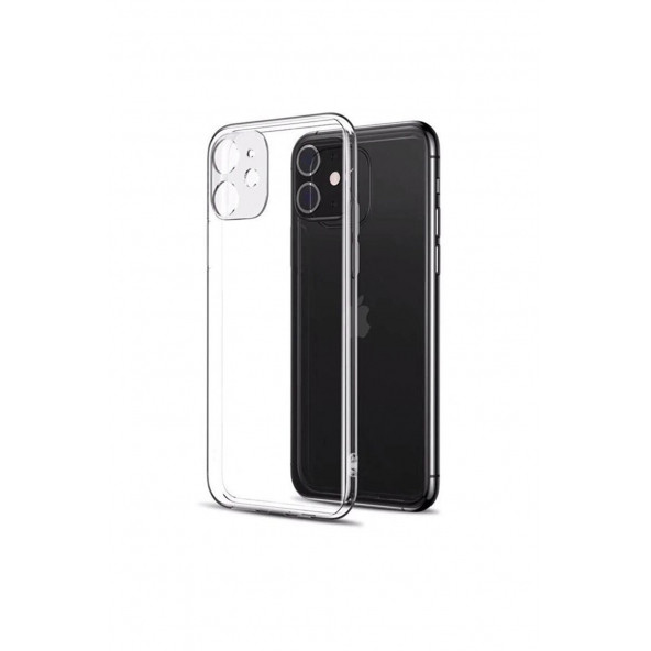 iPhone 12 Kamera Korumalı Şeffaf Silikon Kılıf ürün görseli 1