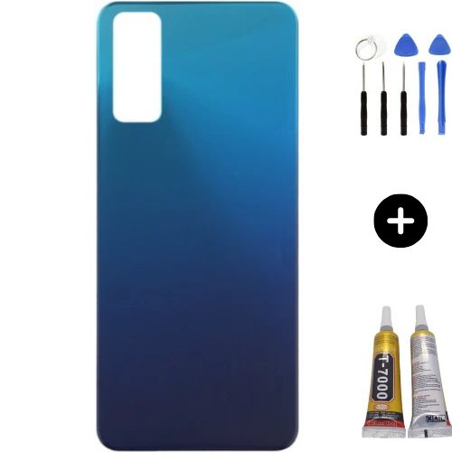Vivo Y12S Uyumlu Arka Pil Kapağı Mavi + Montaj Seti ürün görseli 1