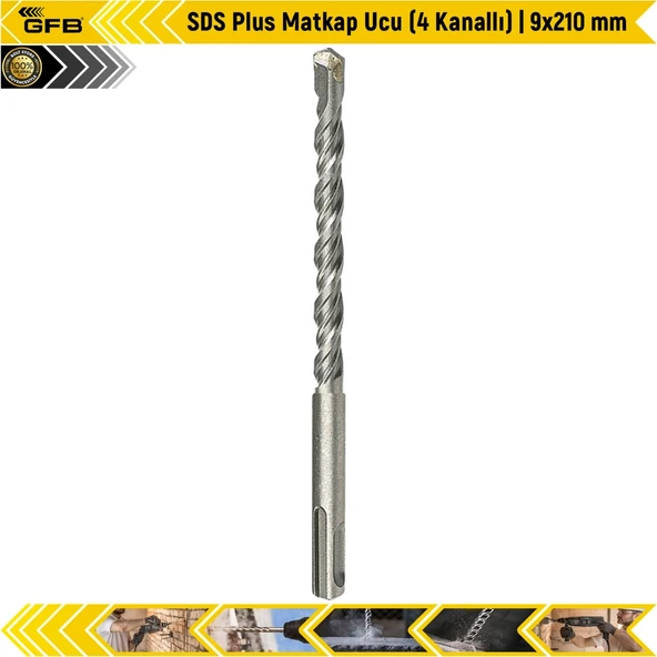 Gfb Sds Plus Matkap Ucu (4 Kanallı) | 9X210 Mm ürün görseli 1