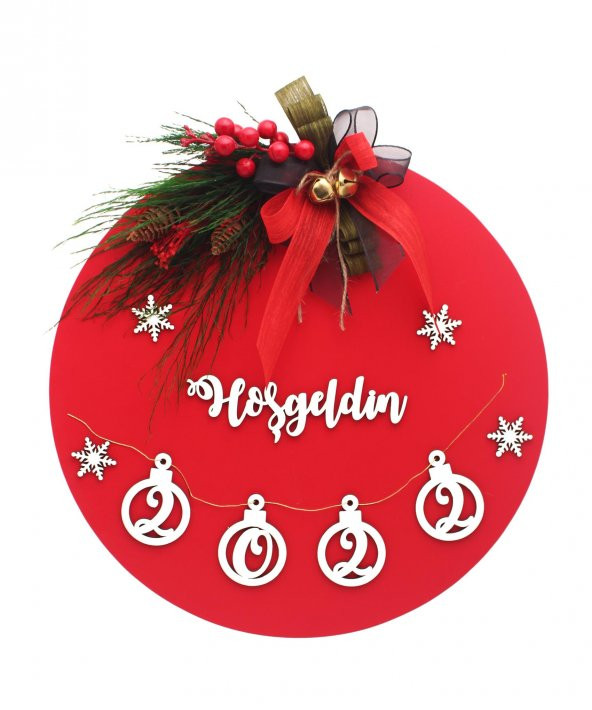 35cm Yılbaşı Kapı Süsü Kokina ve Kozalaklı ürün görseli 1