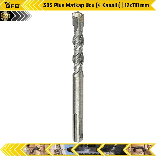 Gfb Sds Plus Matkap Ucu (4 Kanallı) | 12X110 Mm ürün görseli 1
