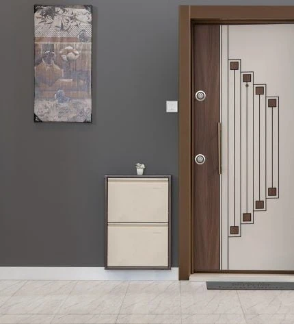 Medikaltec 2’li Metal Ayakkabılık (Kahve-Krem) | Modern Tasarım ve Geniş İç Hacim ürün görseli 1
