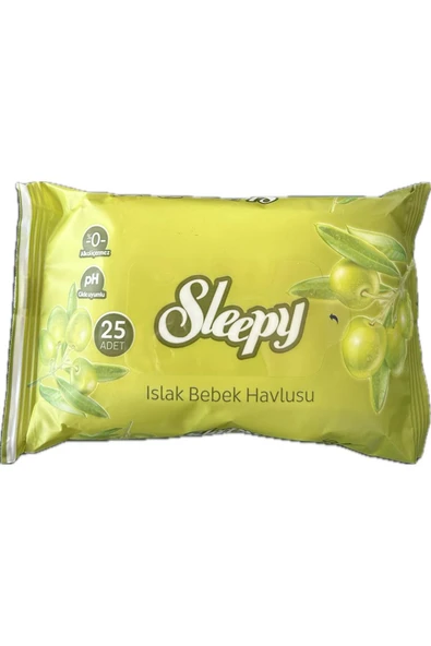 Sleepy Cep Islak Havlu Zeytinyağlı 100 Adet(4 x 25'li) ürün görseli 1