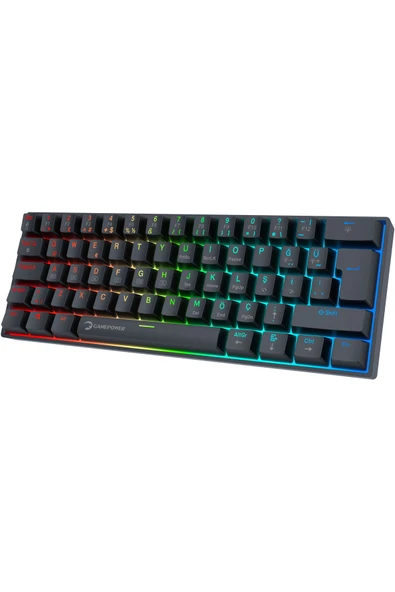 Gamepower Lyra 60M RGB TKL Red Switch Kablolu Klavye - Siyah ürün görseli 1