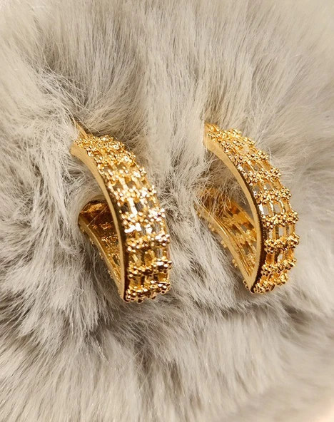 Monalisa Home Gold Gösterişli Klips Küpe ürün görseli 1