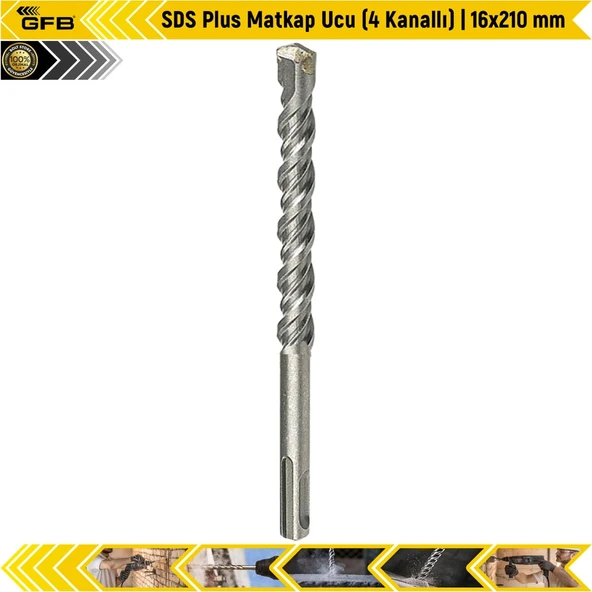 Gfb Sds Plus Matkap Ucu (4 Kanallı) | 16X210 Mm ürün görseli 1