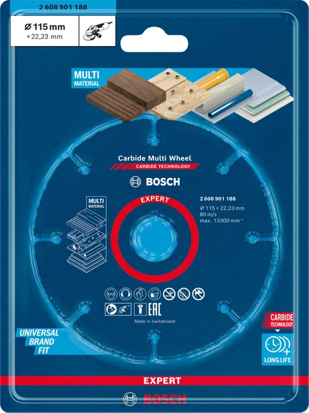 Bosch EXPERT Carbide Multi Wheel Kesici Disk 115mm - Resim 2