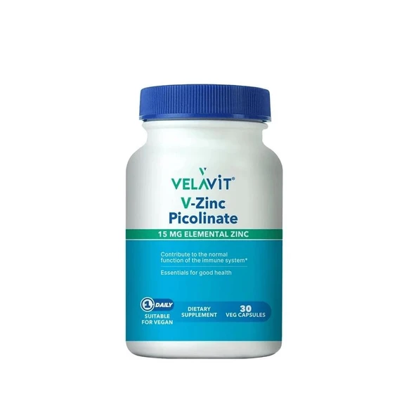 Velavit V Zinc Picolinate Takviye Edici Gıda 30 Kapsül ürün görseli 1