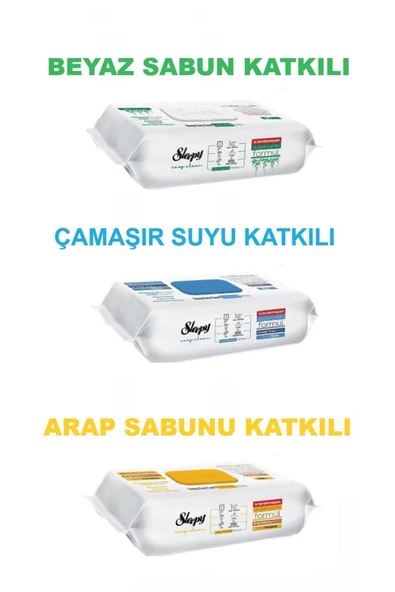 Sleepy Easy Clean Beyaz Sabun Katkılı+Çamaşır Suyu Katkılı+Arap Sabunu Katkılı 3X100 (300 Yaprak) ürün görseli 1