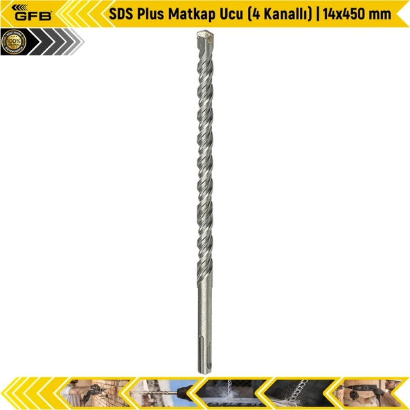 Gfb Sds Plus Matkap Ucu (4 Kanallı) | 14X450 Mm ürün görseli 1