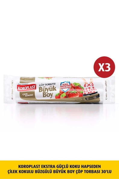 Koroplast Koku Hapseden Çilek , Büzg Büyük  Çöp  10luX3 Ad ürün görseli 1