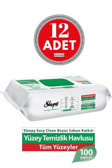 Sleepy Easy Clean Yüzey Temizlik Havlusu 100' Lü X 12 Adet ürün görseli 1
