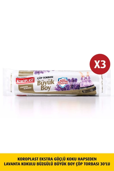 Koroplast Koku Hapseden Lavanta , Büzgülü Büyük Çöp10luX3Ad ürün görseli 1