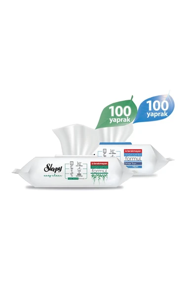 Sleepy Easy Clean Yüzey Temizlik Havlusu Beyaz sabun + Çamaşır Suyu Katkılı 100'lü ürün görseli 1