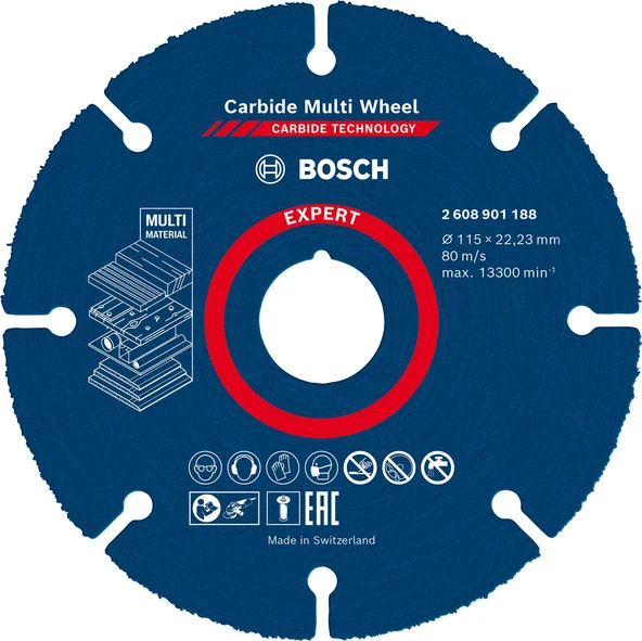 Bosch EXPERT Carbide Multi Wheel Kesici Disk 115mm ürün görseli 1