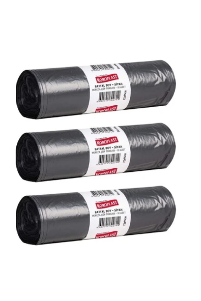 Koroplast Çöp Poşeti Battal Boy Siyah 10 Lu 72 X 95 Cm X 3 Paket ürün görseli 1