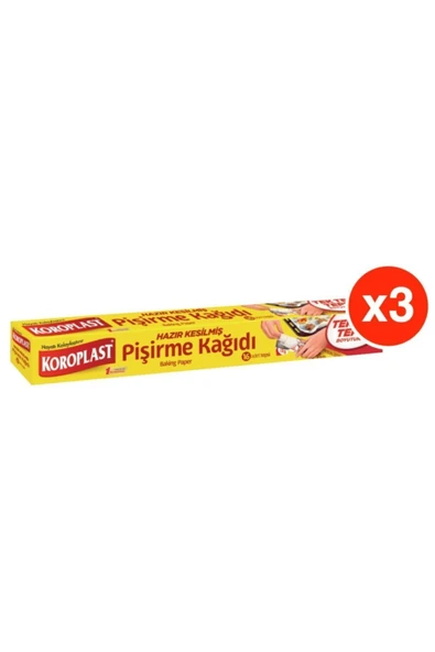 Koroplast 16lı Hazır Kesilmiş Pişirme Kağıdı X 3 Paket (42*37 Cm) ürün görseli 1