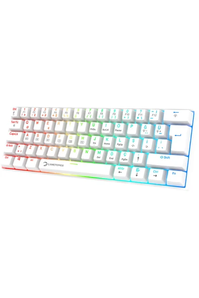 Gamepower Lyra 60M RGB TKL Blue Switch Kablolu Klavye - Beyaz ürün görseli 1