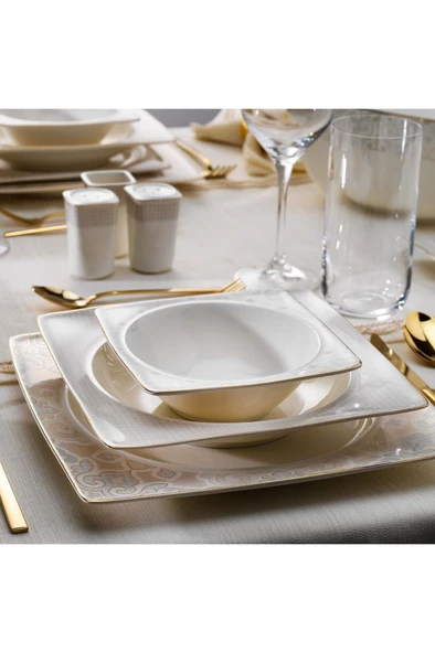 Glamor Point Yemek Takımı 60 Parça-beyaz - Resim 3