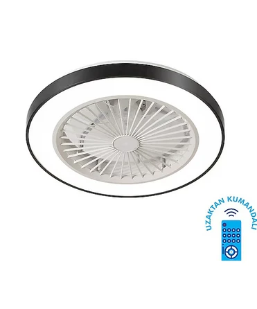 KCF297 30W LEDLI DEKORATIF TAVAN VANTILATÖRÜ SIYAH ürün görseli 1