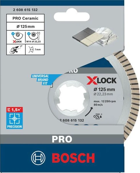 Bosch PRO Ceramic X-LOCK Elmas Kesme 125mm - Resim 2