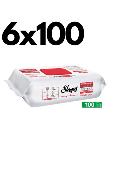 Sleepy Easy Clean Kiraz Çiçeği Yüzey Temizlik Havlusu - 100 Yaprak 6 Adet ürün görseli 1