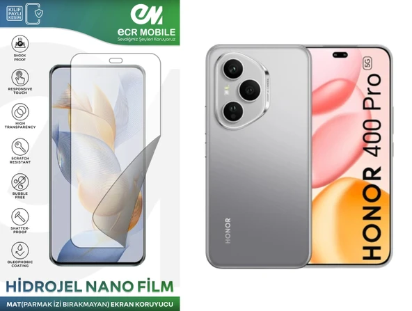 Honor 400 Pro ile Uyumlu Hidrojel Nano Ekran Koruyucu Film MAT(Tempered Cam Değildir!) ürün görseli 1